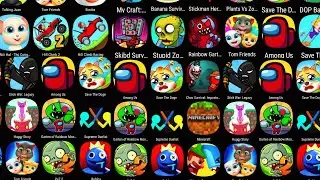 Huggy Pin,Fish Pin,Squid Bridge Run,Survival Game Master,Farm Rescue Pin,Zombie Escape,Kitten Rescue