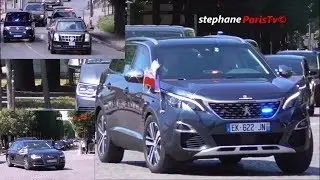 Trump Vs Macron Vs Netanyahu convoy  in Paris