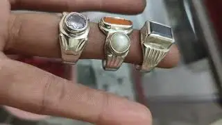 SILVER RASHI RATNA RING || AMERICAN DIAMOND RING || MOTI MUNGA DOUBLE STONE RING || MAGNET RING ||