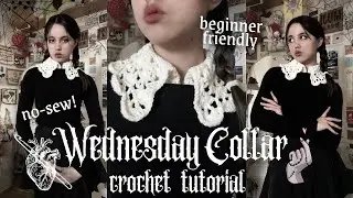 🕸️Wednesday Collar 🎻🖤 Crochet Tutorial | No-Sew + Beginner-Friendly ☾⋆⁺₊✧