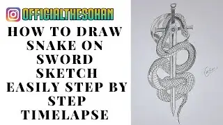 How to draw Snake on Sword Sketch Timelapse || Pencil sketch Tutorial || Drawing video