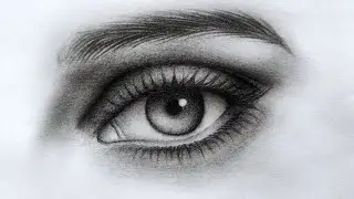 (Timelapse )Hyper realistic eye drawing /realistic eye drawing with eyebrows