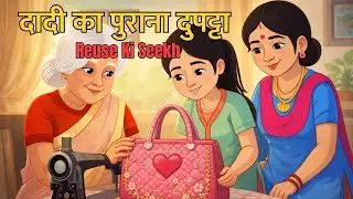 दादी का पुराना दुपट्टा | Learn To Reuse | Hindi Kahani | Moral Story For Kids