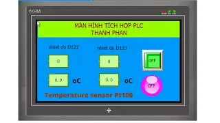 B6: Lập trình que dò nhiệt Pt100 trên màn hình YKHMI - Lập trình màn hình tích hợp PLC YKHMI