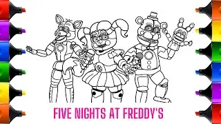 FNAF Help Wanted 2 / New Coloring Pages/How to COLOR Circus Baby, Funtime Freddy and Funtime Foxy