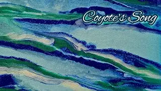 Coyote's Song ✨️ Modern Minimal Acrylic Pearl Green Experiment on Greenish Blue Base!