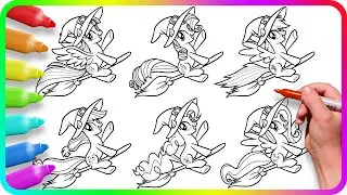 Coloring Pages MY LITTLE PONY - Halloween. How to draw My Little Pony. Easy Drawing Tutorial Art