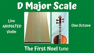D MAJOR (D-Dur) First Position &mdash; THE FIRST NOEL ✨ | Animated Violin TAB & FINGERBOARD Duet