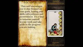 Tarot Card - 8 of Pentacles #Tarot #Diligence #Mastery #Skill