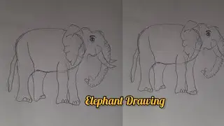 Elephant Drawing  | Easy Drawing | Easy Art | Simple Drawing | Aktia's Art Gallery
