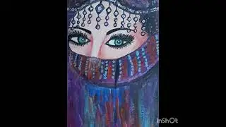 Beautiful# Arabic woman #portrait painting, #shorts# YTShorts