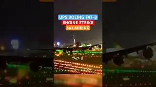 UPS 747-8 Scrapes Engine on Landing in Taipei  #aviation #planecrash #ups747