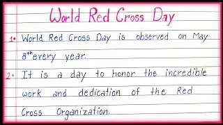 10 Lines on World Red Cross Day| World Red Cross Day|
