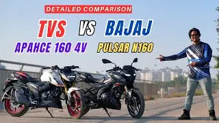 New Tvs Apache 160 4v USD Forks Vs New Bajaj Pulsar N160 Detail comparison, Price and features