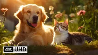 Pet Symphony: Soothing Cat and Dog Videos with Piano Harmony | 4K Videos