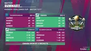 Karachi Challenge Cup 1/ 13-01-2026 / Omara VS Rajanpur Sardars