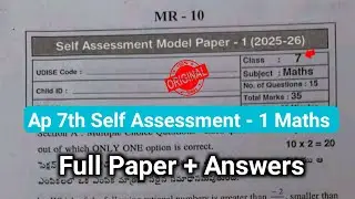 💯7th class self assessment model paper 1 maths 2025|Ap 7th mathematics fa1 exam paper 2025 answers
