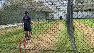 Joe Root having a net before scoring 200 at Hamilton NZ 2019