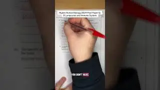 Higher Human Biology 2024 Past Paper Q: B Lymphocytes and Immune System 