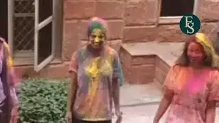 This is how these girls on the trip played holi with style