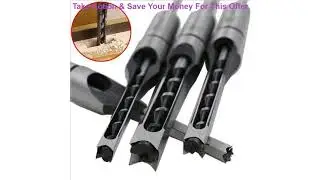 Deal 1PCS HSS Square Hole Drill Bit Twist Mortising Chisel Drill Set Woodworking Square Hole Drill