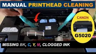 Canon Pixma G5020 Printing Blank Pages Part 1- Fix Clogged BK, C, Y, M Ink-Manual Printhead Cleaning