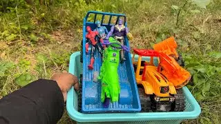 Found Different Toys | Tractor Trolley, JCB, Bike, Superheroes and Dinosaur Toys