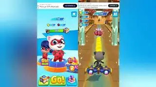 Talking Tom Hero Dash Part 2 🐞 Ladybug Angela vs Tom Noir Cat