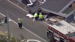 Building collapse partially closes busy Route 135