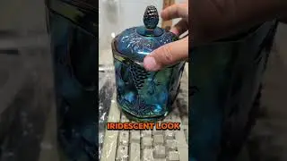 vintage Indiana carnival Glass iridescent trinket box Mid-Century modern home decor #ebay #reseller