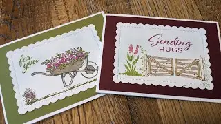 Simple card design with Garden Meadow stamps from Stampin' Up! Great for men, gardeners & sympathy
