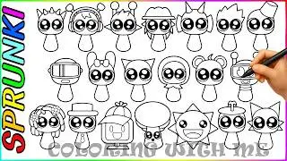 Incredibox SPRUNKI Coloring Pages - Cute Version  / Satisfying Coloring SPRUNKI characters