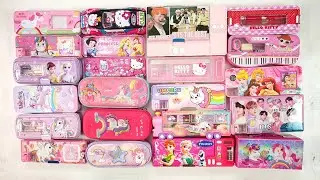 best unicorn stationery collection 😘 geometry,hello kitty,pencil box,sharpener,eraser,unicorn girl