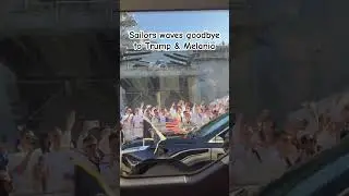 Sailors wave goodbye to Trump & Melania after the largest celebration in the history of US Navy 🇺🇸