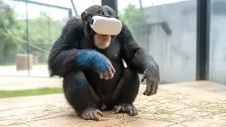 Real Monkey Plays Gorilla Tag VR