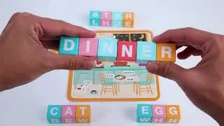 Yo!Wow Wooden Letter Blocks, Spinning Words Spelling Reading Stems for Pre-Kindergarten