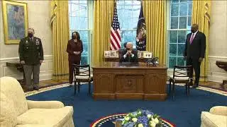 Moments ago: President Biden meets with the Vice President, the Secretary of Defense, and the Chairm