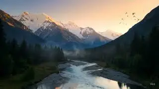 Cinematic Mountain Sunrise | AI-Generated Nature Video in 4K | Google Veo