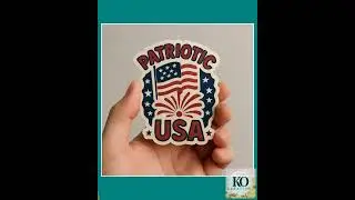 Patriotic USA Sticker with Flag and Fireworks &ndash; Red, White & Blue Vinyl Decal