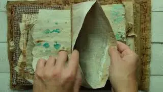 Vintage, grungy fabric junk journal.