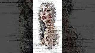 ##Portrait on Printed Paper ##