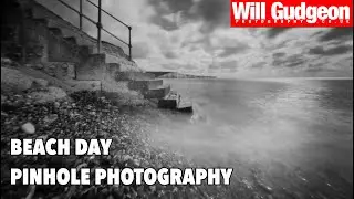A beach day, with a large format pinhole camera.