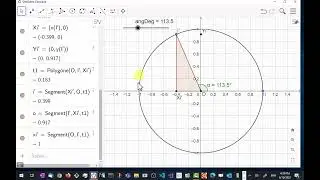 Représentation des fonctions sin et cos à partir du cercle trigo avec geogebra