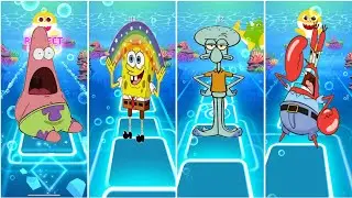 Patric star 🆚 SpongeBob 🆚 Sandy cheeks 🆚 squidward EDM rush tiles hop