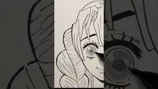 Drawing Mitsuri Kanroji 🌸🌸|| Demon Slayer/ Kimestu no Yaiba #shorts #mitsurikanroji