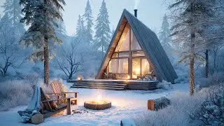 Warm Winter Piano Music in a Forest Cabin 🔥❄️ | Snowfall, Fireplace & Deep Relaxation