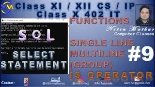 Functions in SQL| Single Line Functions | Multi Line Functions ( Group Functions ) | IS Operator