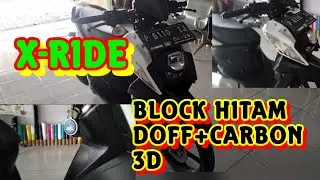 Pasang skotlet motor X-RIDE hitam doff+carbon 3D