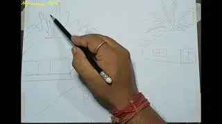 Village and body pencil drawing for kids #childrenart #pencildrawing #mrinmayart