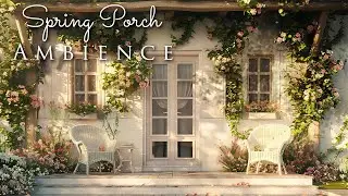 Spring Porch Ambience ✨️🐦 Cottagecore, Nature Sounds, Birds Chirping for Relaxing
